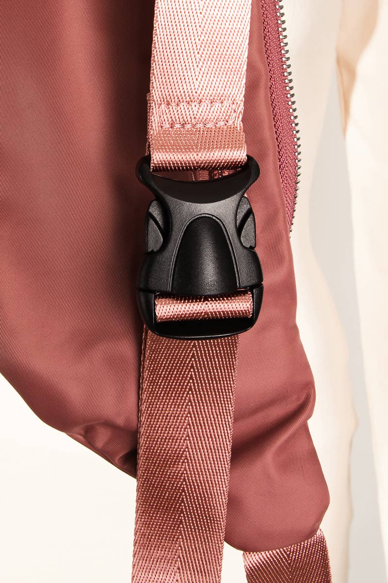 Pink Nylon Fanny Pack Bag