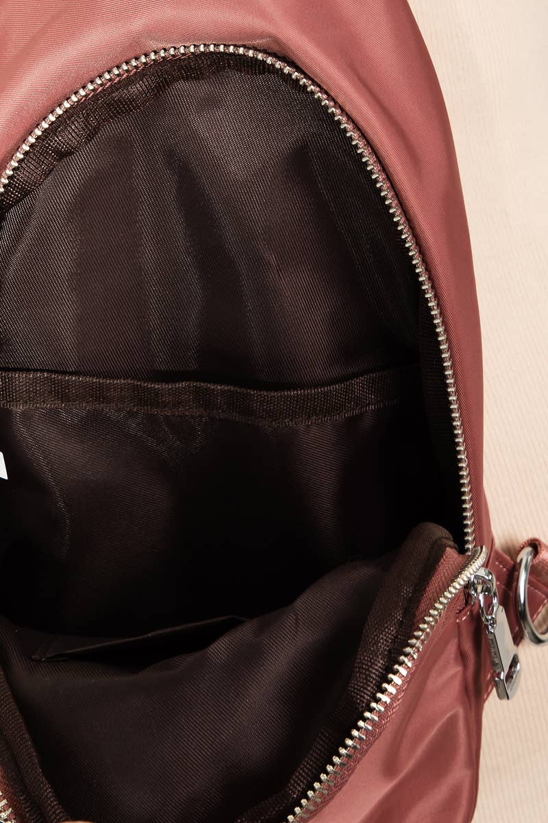 Khaki Nylon Sling Bag