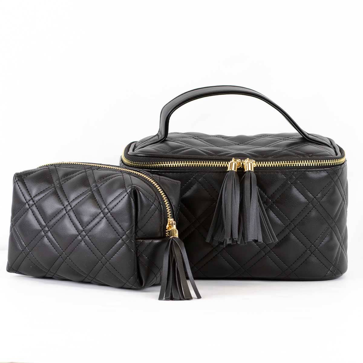 Brighton Quilted Train Case - Black