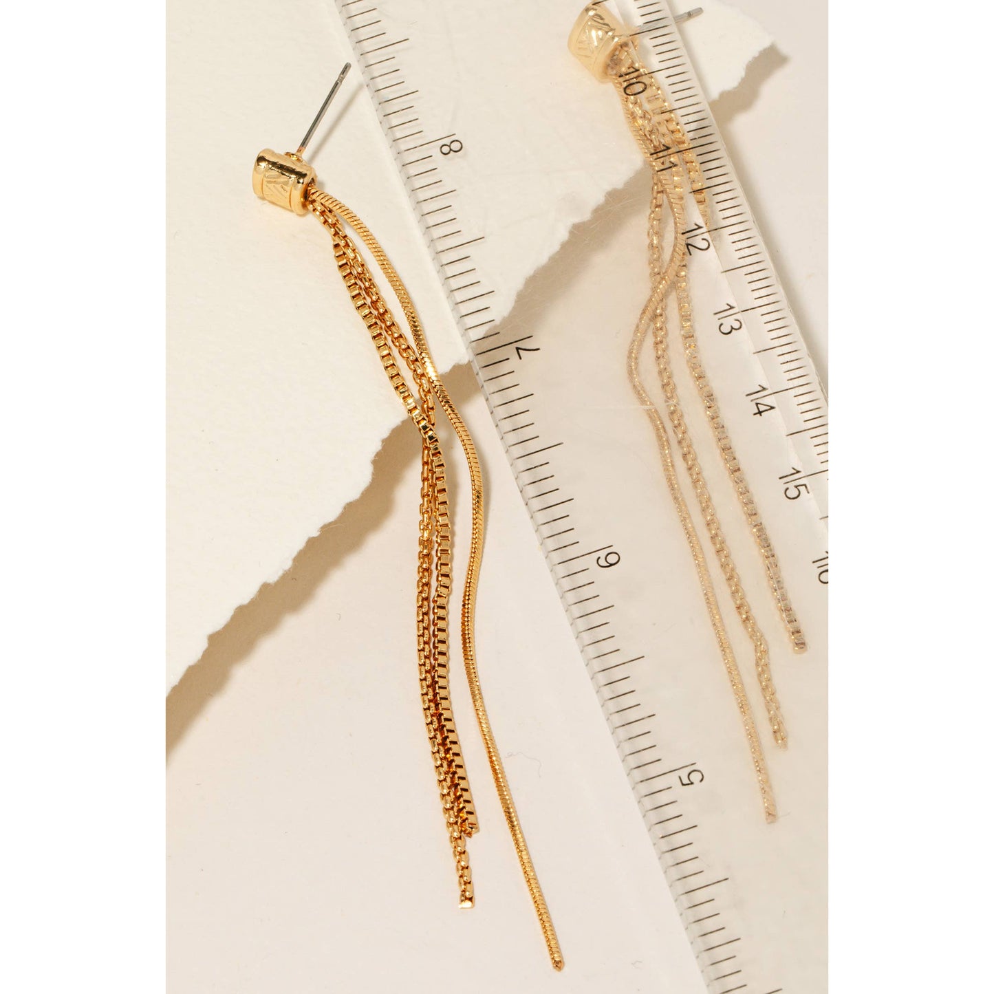 Mixed Chain Dangle Stud Earrings
