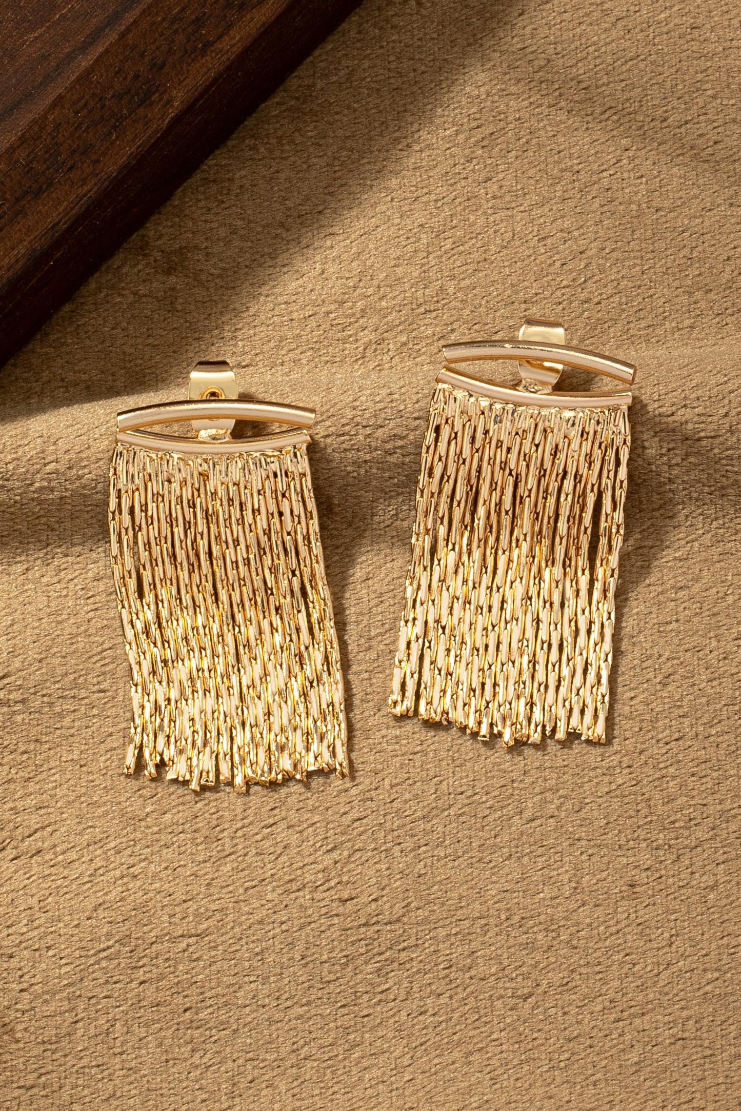 Gold Chain Tassel Earrings