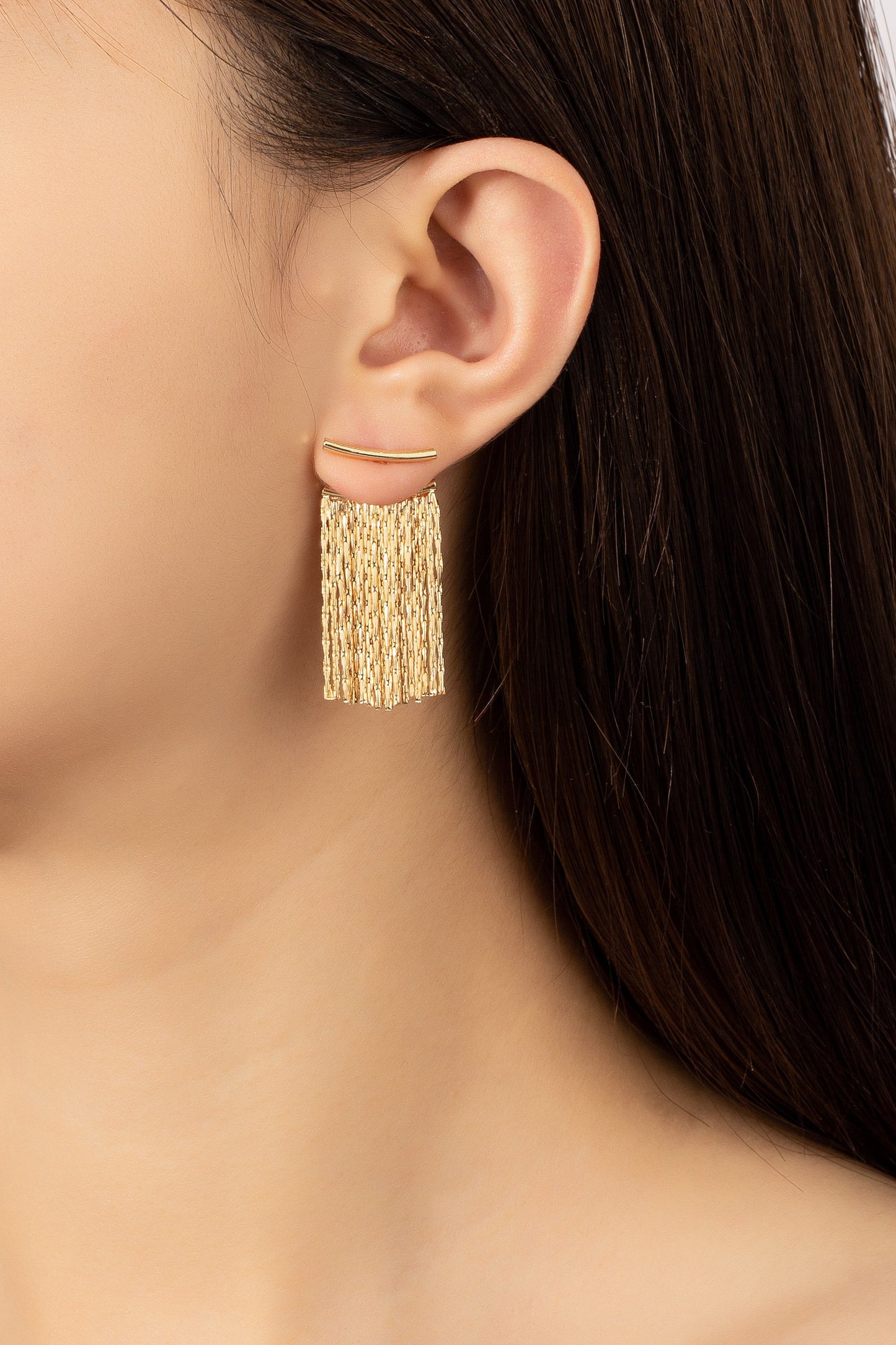 Gold Chain Tassel Earrings