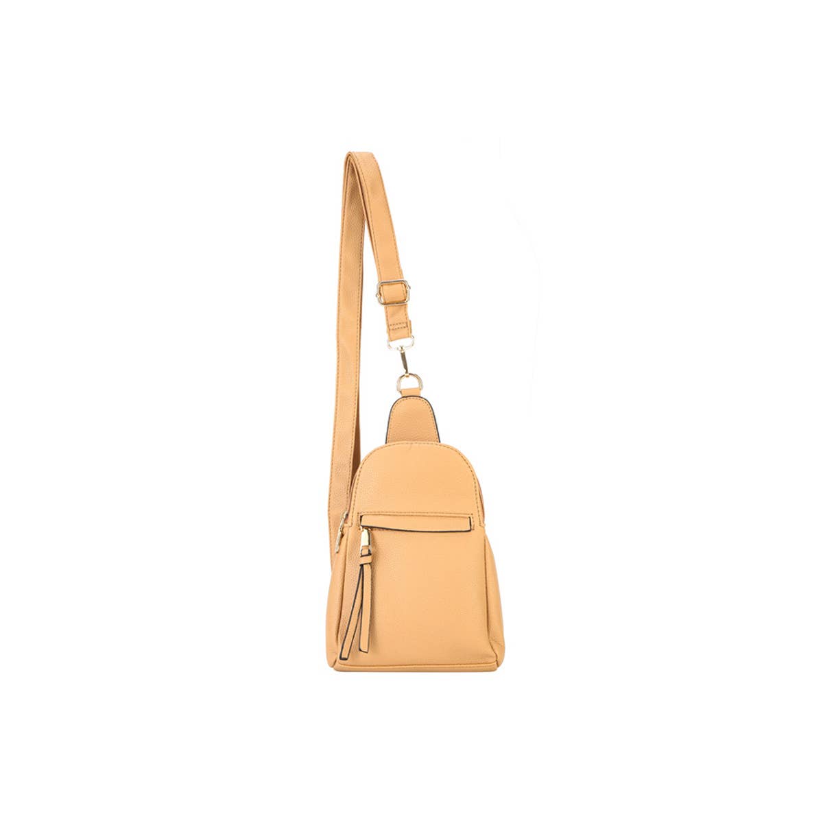 Camel Faux Leather Detachable Sling Bag