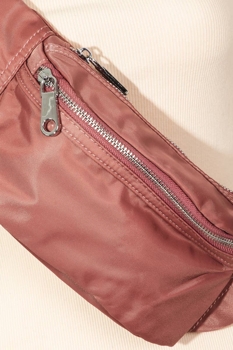 Pink Nylon Fanny Pack Bag