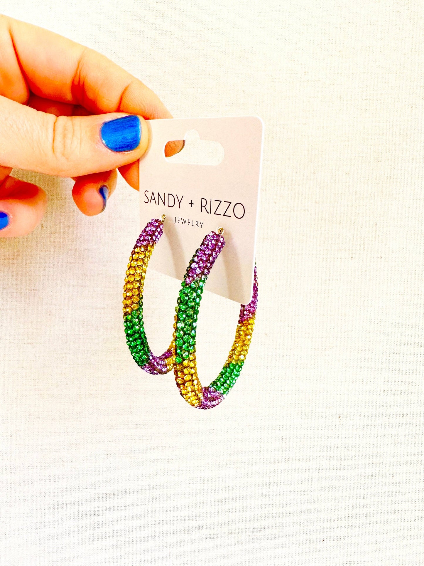 Mardi Gras Hoop Earrings