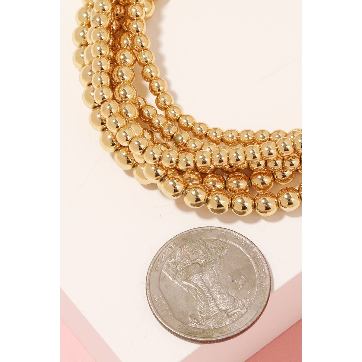 Gold Dipped Ball Bead Bracelet Set