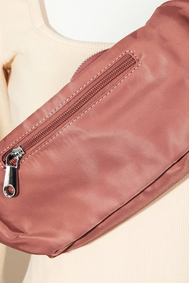 Pink Nylon Fanny Pack Bag