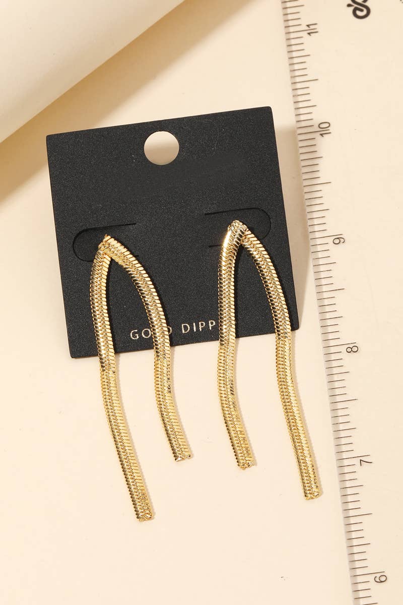 Gold Dipped Snake Chain Dangle Earrings