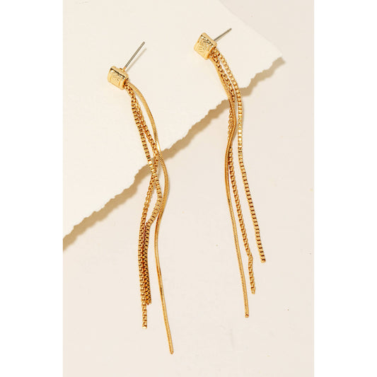 Mixed Chain Dangle Stud Earrings