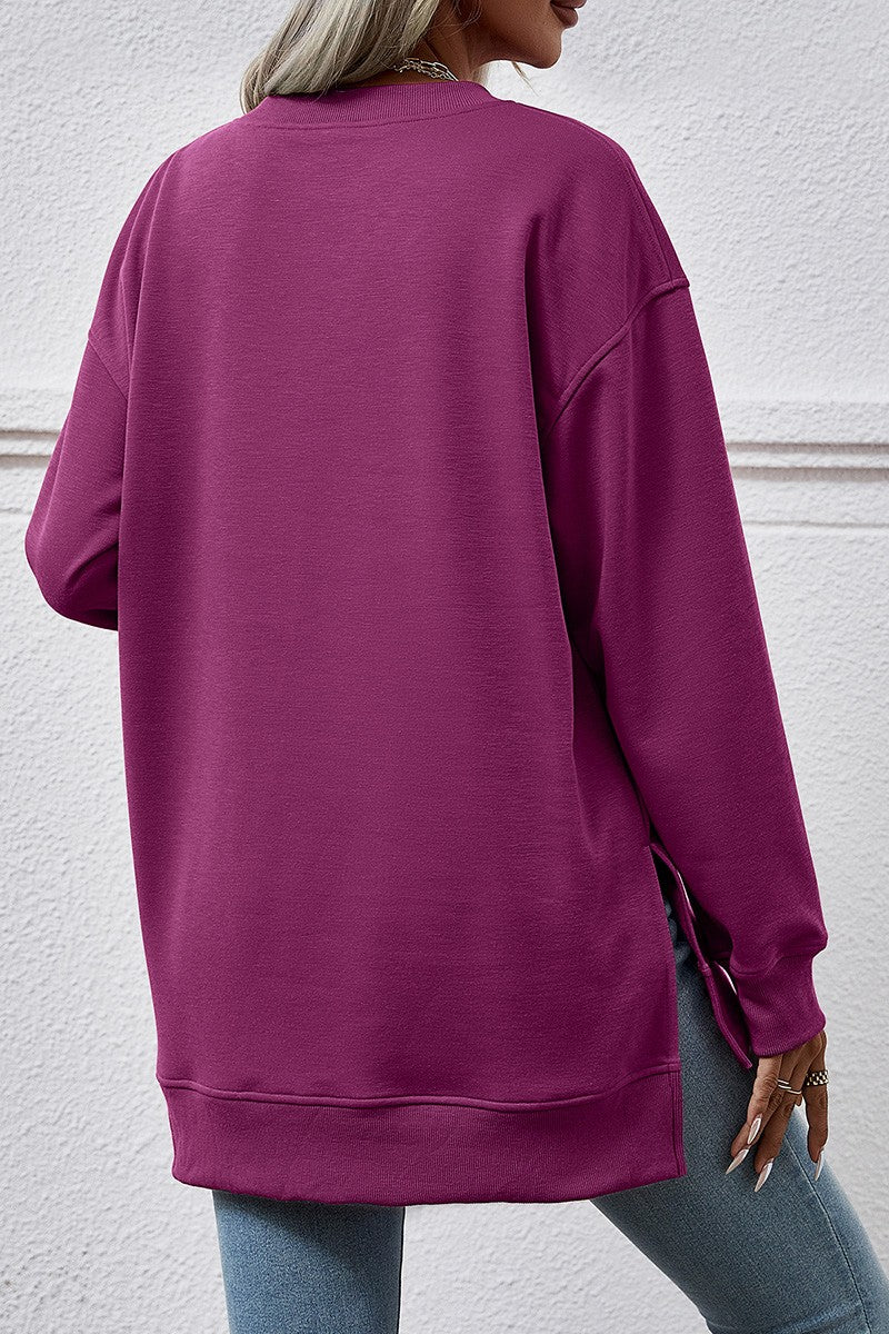 Purple V-Neck Sweatshirt