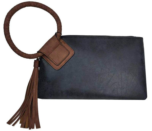 Wristlet Clutch in Black Brown