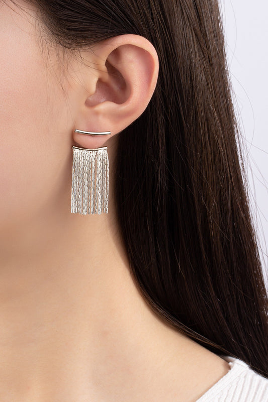 Silver Chain Tassel Earrings