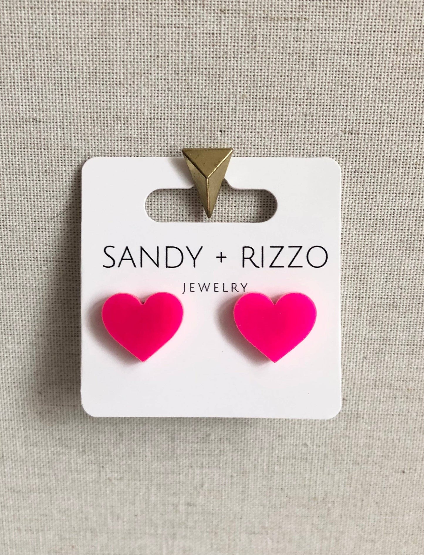 Hot Pink Heart Stud