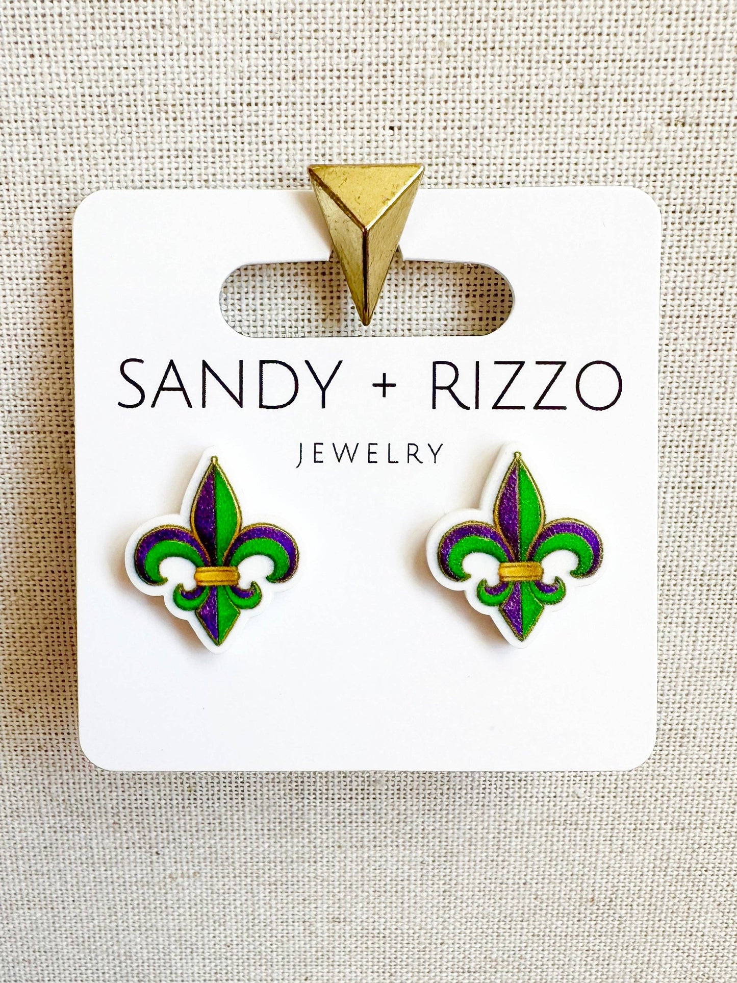 Mardi Gras Fleur de Lis stud